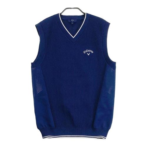 CALLAWAY キャロウェイ Vネック ニットベスト チェック柄 レッド系