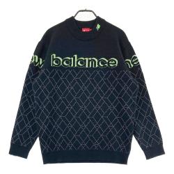 サイズ：6 NEW BALANCE GOLF ニューバランス  長袖ニットセーター ボーダー柄 ブラック系 [240101425650] ゴルフウェア メンズ ストスト NEW BALANCE GOLF ニューバランス 長袖ニットセーター ボーダー