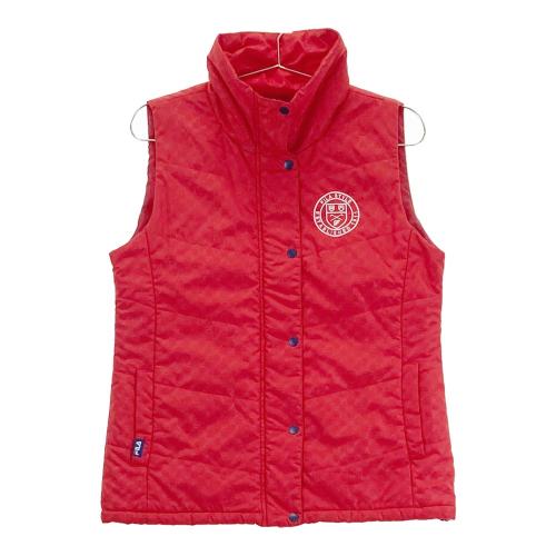 FILA GOLF フィラゴルフ 中綿 ベスト ジャケット S レッド ゴールド FILA GOLF フィラゴルフ リバーシブル 中綿ベスト ボア 総柄 レッド系