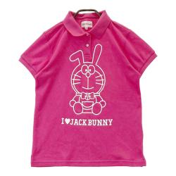 Jack Bunny!! 花柄 チェック柄 ポロシャツ ゴルフ Mサイズ 新品 JACK BUNNY ジャックバニー 半袖ポロシャツ 総柄 ブラック系 5