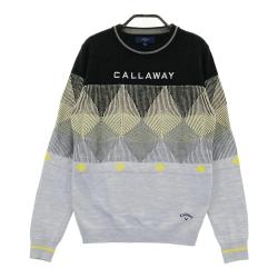 Callaway - coco 中古 キャロウェイ Callaway メンズ セーター M 白×グレー 長袖クルーネック ニット 総柄 CALLAWAY(キャロウェイ) ニット｜中古ゴルフウェア通販サイト