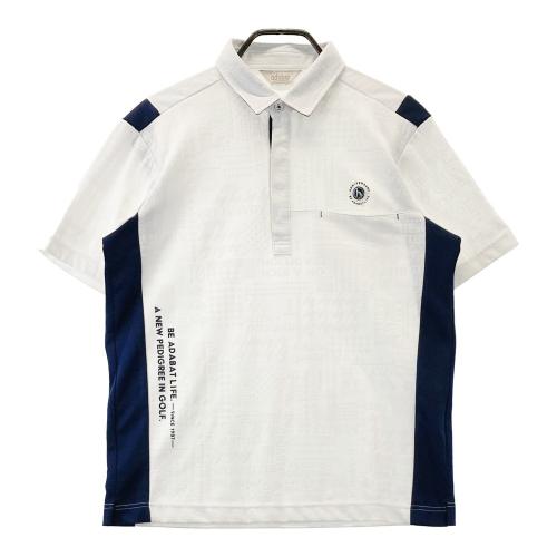 新品 アダバットゴルフ 半袖ポロシャツ/メンズ/46(M)/ブルー 美品】adabat アダバット メンズ ゴルフウェア 半袖 水色 46