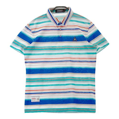 ルコックゴルフ ポロシャツ ブラック サイドカモ柄 Lサイズ 大きいサイズ】ルコックスポルティフ ゴルフ/le coq sportif