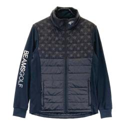 サイズ：M BEAMS GOLF ビームスゴルフ  襟付 ウール ニットセーター  ブラック系 [240101469418] ゴルフウェア メンズ ストスト サイズ：M BEAMS GOLF ビームスゴルフ 襟付 ウール ニット