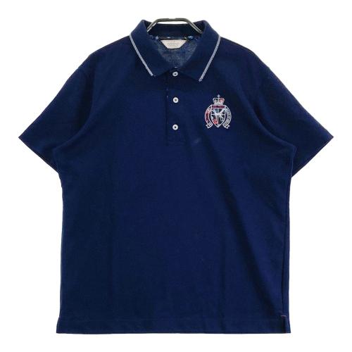 サイズ：48 ADABAT アダバット  長袖ポロシャツ ペイズリー ネイビー系 [240101468530] ゴルフウェア メンズ ストスト ADABAT アダバット 長袖ポロシャツ ペイズリー ネイビー系