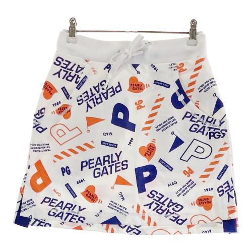 サイズ：1 PEARLY GATES パーリーゲイツ  ニットスカート 総柄 ホワイト系 [240101479026] ゴルフウェア レディース ストスト サイズ：1 PEARLY GATES パーリーゲイツ ニットスカート 総柄