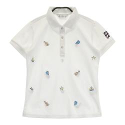 サイズ：LL AND PER SE アンパスィ  半袖ポロシャツ  ホワイト系 [240101434265] ゴルフウェア レディース ストスト AND PER SE(アンパスィ) ポロシャツ｜中古ゴルフウェア通販