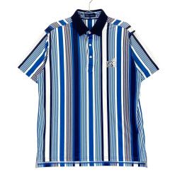サイズ：L 23区GOLF ニジュウサンクゴルフ  半袖ポロシャツ 総柄 ネイビー系 [240101377068] ゴルフウェア メンズ ストスト 23区GOLF ニジュウサンクゴルフ 半袖ポロシャツ ネイビー系 3L
