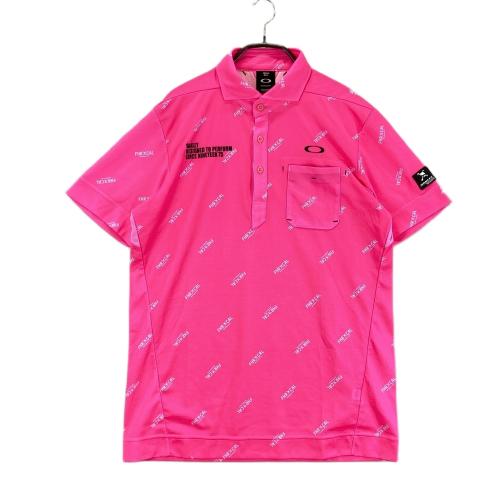 OAKLEY オークリー 434396JP 半袖ポロシャツ 総柄 ピンク系 サイズ：L