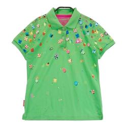 coco 中古 アンパスィ and per se レディース 半袖ポロシャツ S 緑 グリーン coco 中古 アンパスィ and per se レディース 半袖ポロシャツ LL