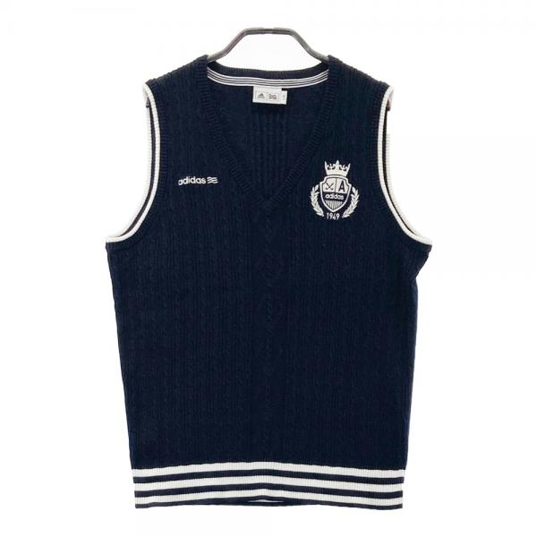 adidas マルボンゴルフ　ネイビーセーター　2XL MALBON レーシークルーセーター【adidas Golf/アディダスゴルフ