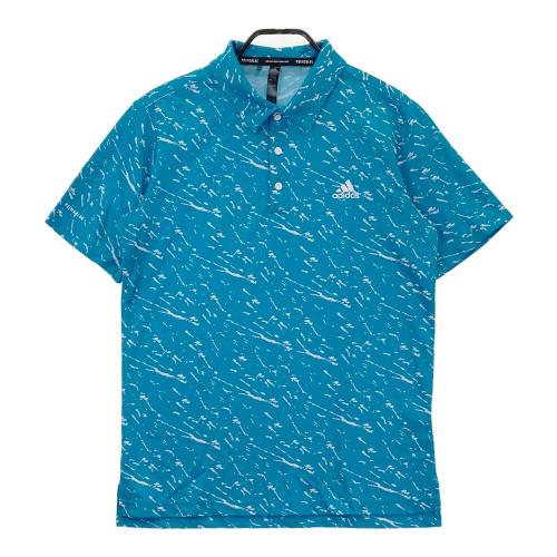 ADIDAS GOLF アディダスゴルフ 半袖ポロシャツ 総柄 ブルー系