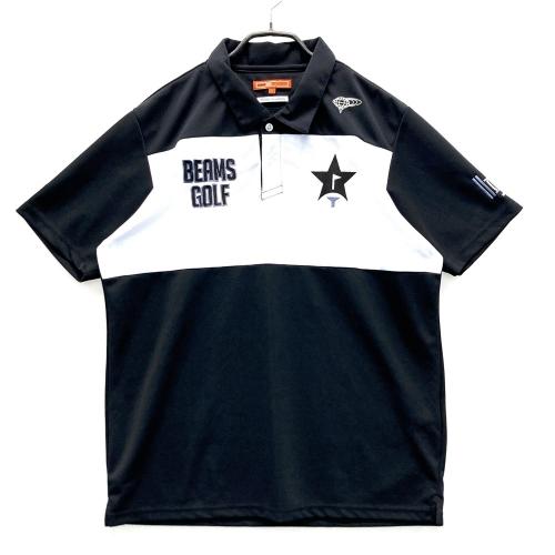 BEAMS GOLF ビームスゴルフ 半袖ポロシャツ 刺繍 ブラック系 サイズ：L
