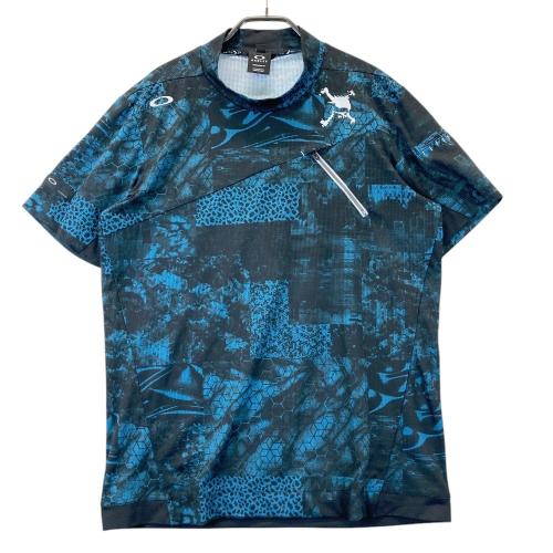 サイズ：M OAKLEY オークリー 2025年モデル モックネック半袖Tシャツ  ネイビー系 [240101486612] ゴルフウェア メンズ ストスト OAKLEY オークリー 2025年モデル モックネック半袖Tシャツ