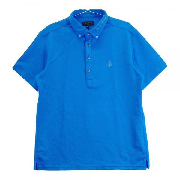 St.Andrews - coco 中古 セントアンドリュース StANDREWS メンズ 半袖ポロシャツ M 紺×ピンク系 ボタンダウン 総柄 中古 メンズ セントアンドリュース StANDREWS 半袖ポロシャツ M