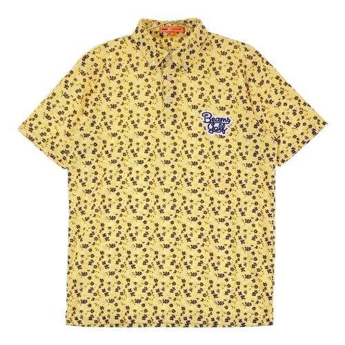 サイズ：S BEAMS GOLF ビームスゴルフ  半袖ポロシャツ 花 総柄 ホワイト系 [240101491853] ゴルフウェア メンズ ストスト サイズ：S BEAMS GOLF ビームスゴルフ 半袖ポロシャツ 花 総柄