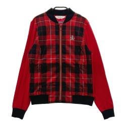 サイズ：LL MUNSING WEAR マンシングウェア  ジップジャケット 裏メッシュ 総柄 ネイビー系 [240101423101] ゴルフウェア メンズ ストスト MUNSINGWEAR(マンシングウェア) レディース｜中古ゴルフウェア