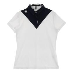 coco 中古 デサントゴルフ DESCENTE GOLF レディース 半袖ポロシャツ M 白×黒×グレー ショートスリーブ coco 中古 デサントゴルフ DESCENTE GOLF レディース 半袖
