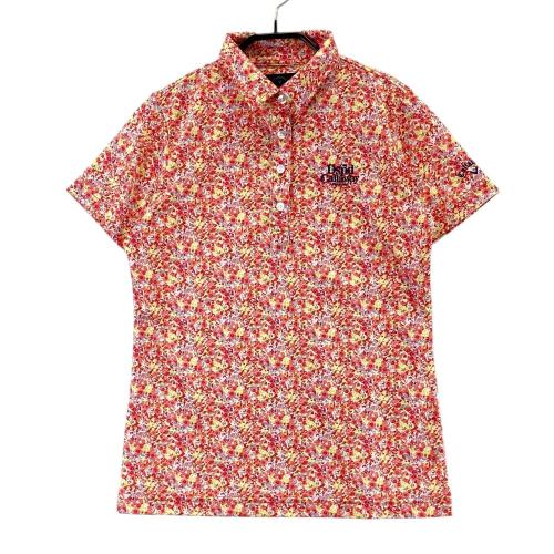 CALLAWAY キャロウェイ 半袖ポロシャツ 花柄 レッド系 サイズ：L