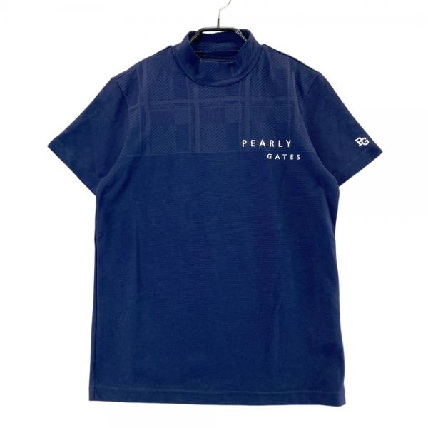 パーリーゲイツ　半袖ハイネックカットソー　ネイビー　サイズ4 PEARLY GATES パーリーゲイツ 半袖ハイネックTシャツ ネイビー系