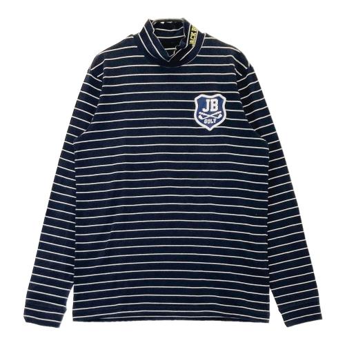サイズ：6 JACK BUNNY ジャックバニー  ハイネック 長袖Tシャツ ボーダー柄 ネイビー系 [240101493359] ゴルフウェア メンズ ストスト JACK BUNNY ジャックバニー ハイネック 長袖Tシャツ ボーダー柄
