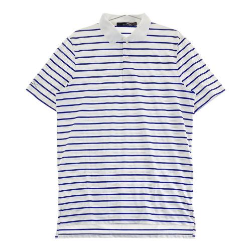【美品】RLX RALPH LAUREN ラルフローレン ボーダー半袖ポロシャツ RLX ラルフローレン 半袖ポロシャツ ボーダー柄 ネイビー系
