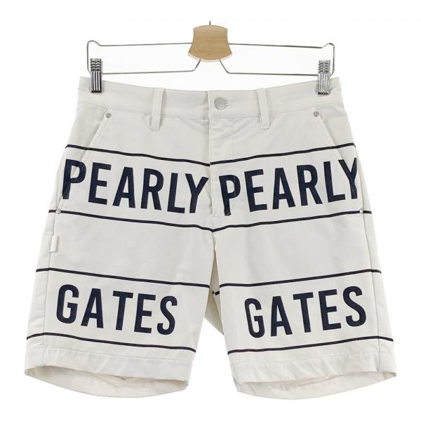 サイズ：4 PEARLY GATES パーリーゲイツ  ストレッチ ハーフパンツ 総柄 ホワイト系 [240101504199] ゴルフウェア メンズ ストスト PEARLY GATES パーリーゲイツ ストレッチ ハーフパンツ 総柄