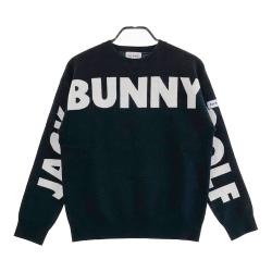 サイズ：2 JACK BUNNY ジャックバニー 2024年モデル ニットベスト ロゴ柄 ブラック系 [240101390829] ゴルフウェア レディース ストスト サイズ：2 JACK BUNNY ジャックバニー 2024年モデル ニット