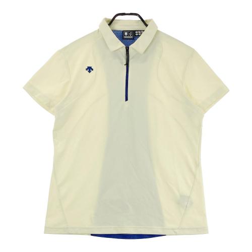 サイズ：O DESCENTE GOLF デサントゴルフ  半袖ポロシャツ  ホワイト系 [240101443809] ゴルフウェア メンズ ストスト DESCENTE GOLF デサントゴルフ 半袖ポロシャツ ホワイト系 O