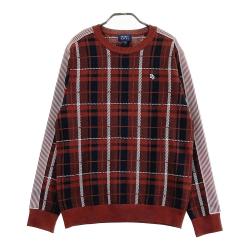 サイズ：1 PEARLY GATES パーリーゲイツ  ハイネック ニットセーター チェック柄 レッド系 [240101447872] ゴルフウェア レディース ストスト PEARLY GATES(パーリーゲイツ) ニット｜中古ゴルフウェア通販