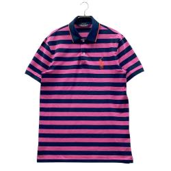 ラルフローレン ゴルフ メンズロゴ刺繍 半袖ポロシャツ ホワイト✖️レッド XL POLO RALPH LAUREN ポロbyラルフローレン 半袖ポロシャツ レッド