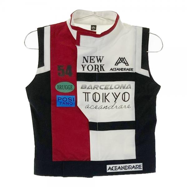 エースアンドレア　大人気ベスト ACEANDRARE エースアンドレア ジップベスト レッド系 サイズ