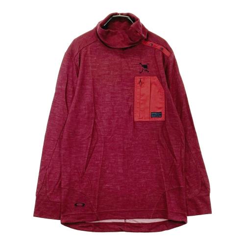 サイズ：M OAKLEY オークリー  長袖ポロシャツ ボタンダウン 総柄 レッド系 [240101475873] ゴルフウェア メンズ ストスト サイズ：M OAKLEY オークリー 長袖ポロシャツ ボタンダウン 総柄