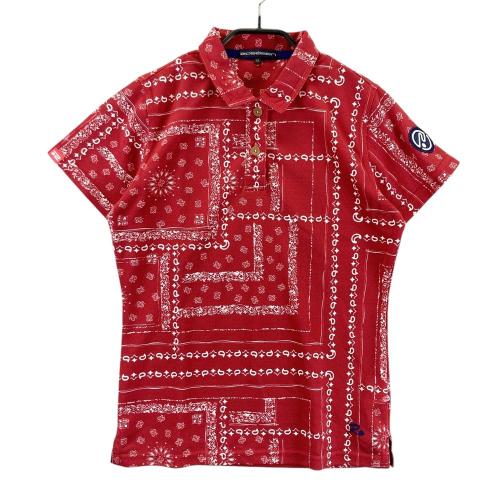 ROSASEN ロサーセン 045-25340 半袖ポロシャツ 総柄 レッド系