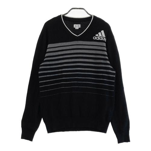 サイズ：M ADIDAS GOLF アディダスゴルフ 2022年 ニットセーター チェック柄 ブラック系 [240101424676] ゴルフウェア メンズ ストスト ADIDAS GOLF アディダスゴルフ 2022年 ニットセーター チェック