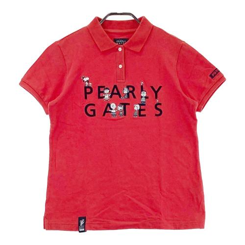 PEARLY GATES パーリーゲイツ ×PEANUTS 半袖ポロシャツ レッド系
