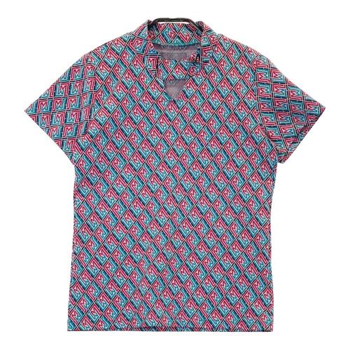 サイズ：0 MASTER BUNNY EDITION マスターバニーエディション 2024年モデル ハイネック 半袖Tシャツ 総柄 グリーン系 [240101506147] ゴルフウェア レディース ストスト MASTER BUNNY EDITION マスターバニーエディション 2024年モデル