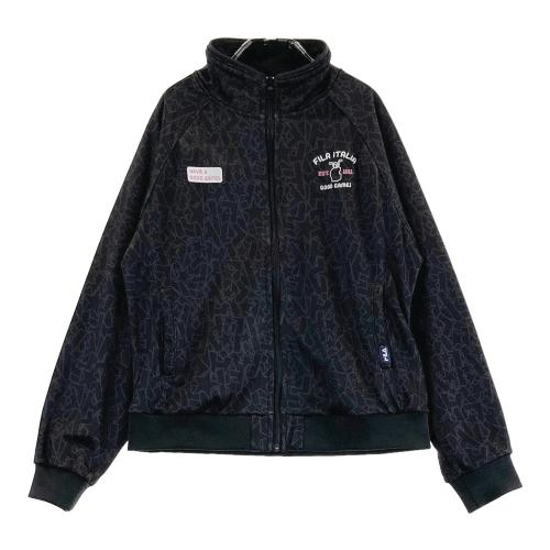 サイズ：M FILA GOLF フィラゴルフ ; 裏起毛 ジップジャケット 総柄 カーキ系 [240101449801] ゴルフウェア レディース ストスト FILA GOLF フィラゴルフ ; 裏起毛 ジップジャケット 総柄 カーキ