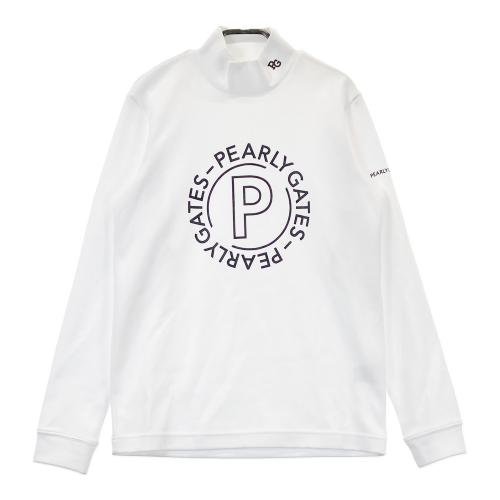 サイズ：0 PEARLY GATES パーリーゲイツ  ハイネック長袖Tシャツ  ホワイト系 [240101371889] ゴルフウェア レディース ストスト PEARLY GATES パーリーゲイツ ハイネック 長袖Tシャツ ホワイト