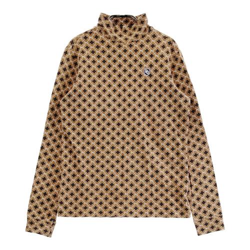 サイズ：2 PEARLY GATES パーリーゲイツ  ハイネック長袖Tシャツ  ブラウン系 [240101434223] ゴルフウェア レディース ストスト PEARLY GATES パーリーゲイツ ハイネック長袖Tシャツ ブラウン系