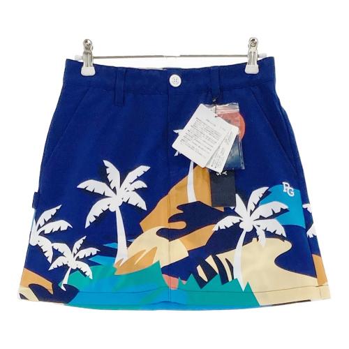 サイズ：1 PEARLY GATES パーリーゲイツ 裏起毛スカート 総柄 ネイビー