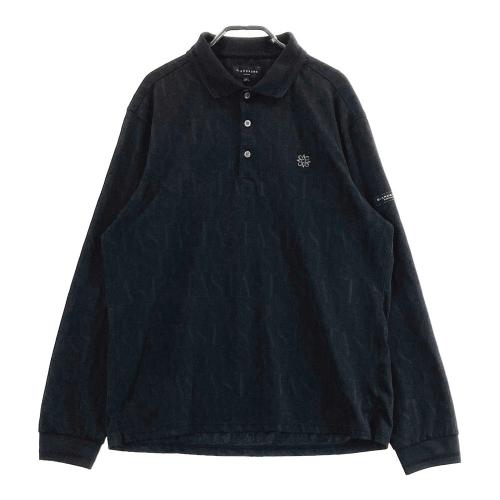 サイズ：LL ST ANDREWS セントアンドリュース  長袖ポロシャツ  ブラック系 [240101484222] ゴルフウェア メンズ ストスト ST ANDREWS セントアンドリュース 長袖ポロシャツ ブラック系