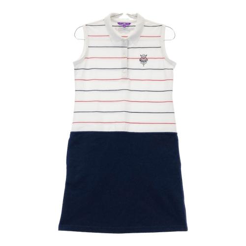 サイズ：S BEAMS GOLF ビームスゴルフ  ノースリーブポロシャツ ボーダー イエロー系 [240001190431] ゴルフウェア レディース ストスト サイズ：S BEAMS GOLF ビームスゴルフ ノースリーブポロシャツ