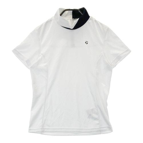 hpi ☆【TAYLORMADE 】ホワイト ポロ☆フリルシャツ TAYLOR MADE テーラーメイド ハーフジップ 半袖Tシャツ 総柄