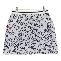 サイズ：11 LE COQ GOLF ルコックゴルフ  インナー付 スカート 総柄 ホワイト系 [240101435573] ゴルフウェア レディース ストスト LE COQ GOLF ルコックゴルフ スカート ホワイト系 サイズ：11