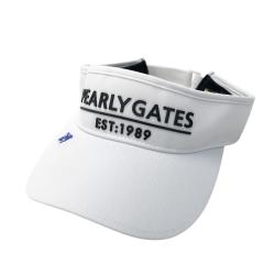 ホワイト パーリーゲイツ PEARLYGATES 新品タグ付 サンバイザー PEARLY GATES パーリーゲイツ ロゴ入りサンバイザー ホワイト系