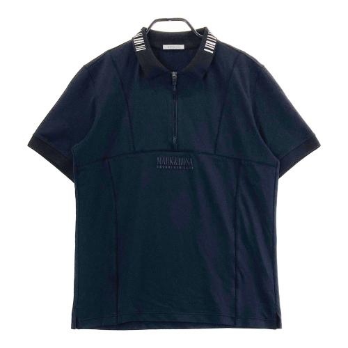 MARK&amp;LONA - ゴルフ大人気マークアンドロナレディース 半袖ポロシャツリボンつきブラック送料無料 MARK&LONA マークアンドロナ 半袖ポロシャツ 黒 カモフラ 迷彩