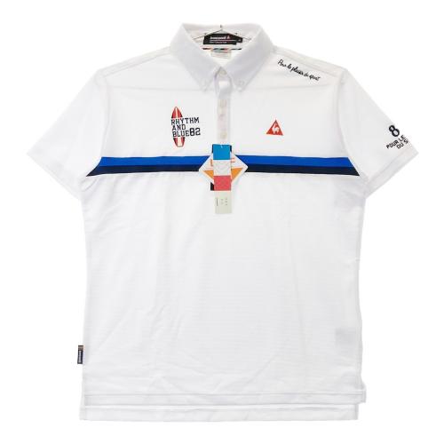 サイズ：L LE COQ GOLF ルコックゴルフ  半袖ポロシャツ 総柄 ホワイト系 [240101416961] ゴルフウェア メンズ ストスト le coq sportif ルコックスポルティフ ゴルフウェア ポロシャツ