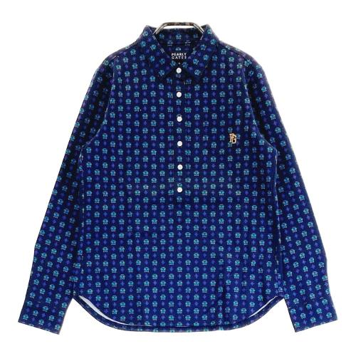 【美品】パーリーゲイツ　総柄 　長袖ポロシャツ　22年モデル　サイズ５　L相当 美品】パーリーゲイツ 総柄 長袖ポロシャツ 22年モデル サイズ5