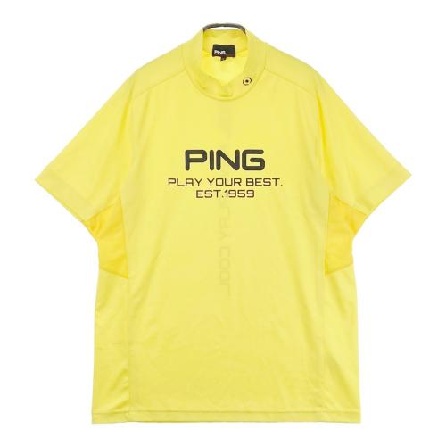サイズ：L CALLAWAY キャロウェイ 2024年モデル ハイネック 半袖Tシャツ  イエロー系 [240101464089] ゴルフウェア メンズ ストスト CALLAWAY キャロウェイ 2024年モデル ハイネック 半袖Tシャツ